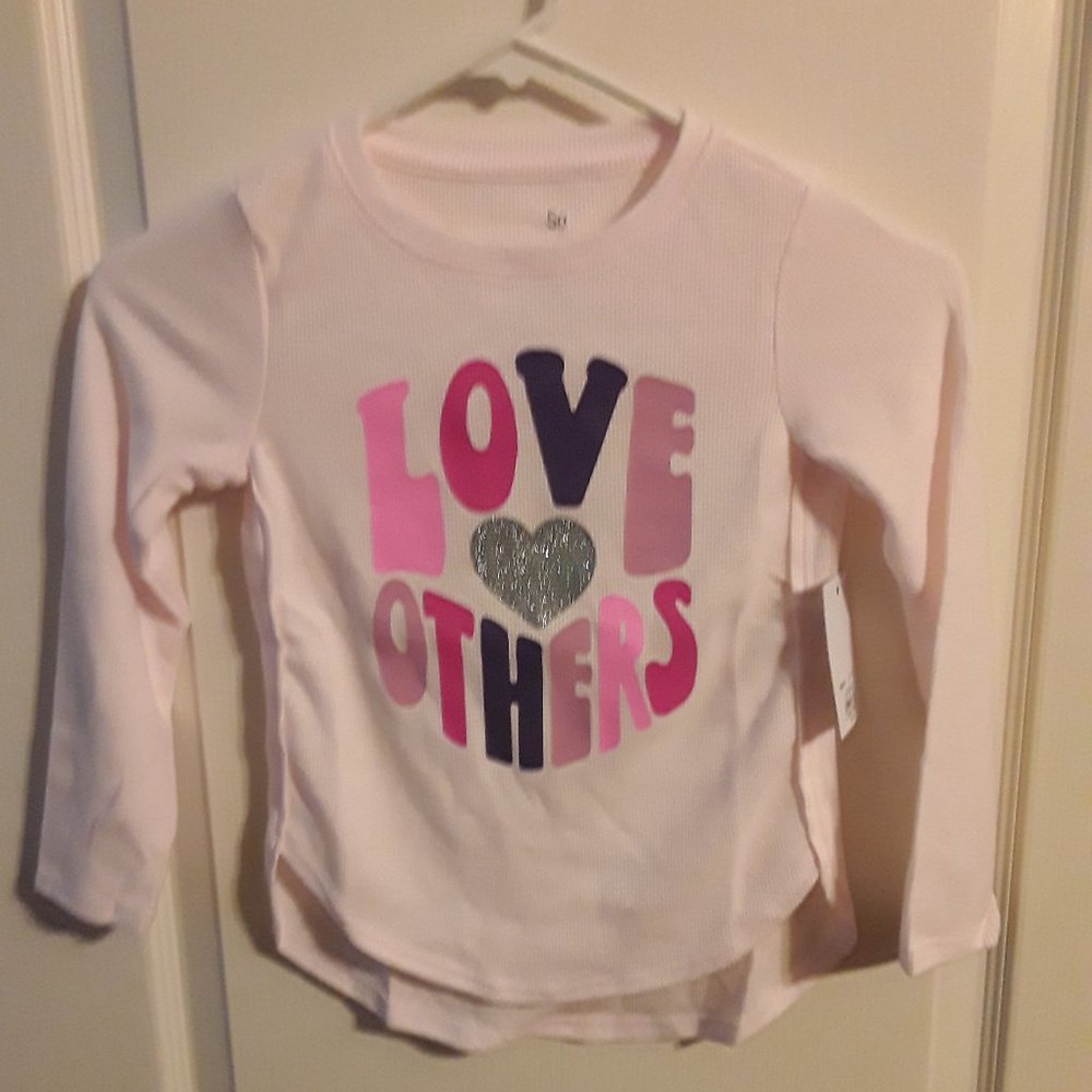 Girls pink Thermal Tunic with LOVE OTHERS